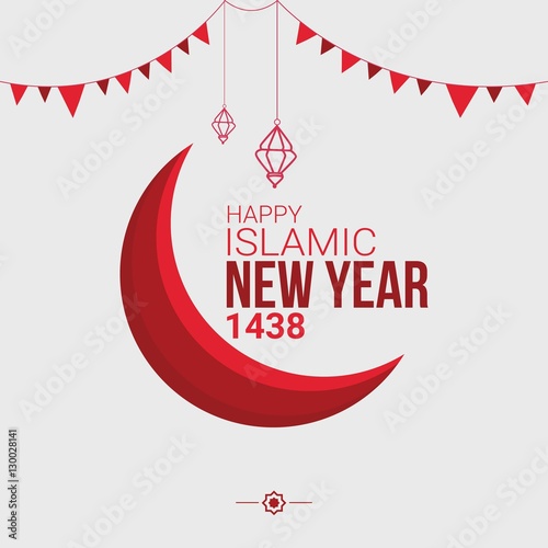 Happy Islamic New Year, happy new Hijri year 1438, Vector Illustration. Great for greeting card, poster and banner