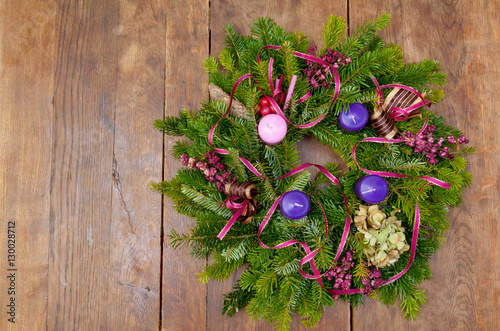 Christmas wreath advent wreath with copy space