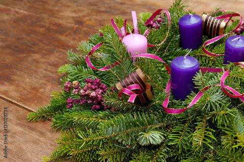 Christmas wreath advent wreath with copy space