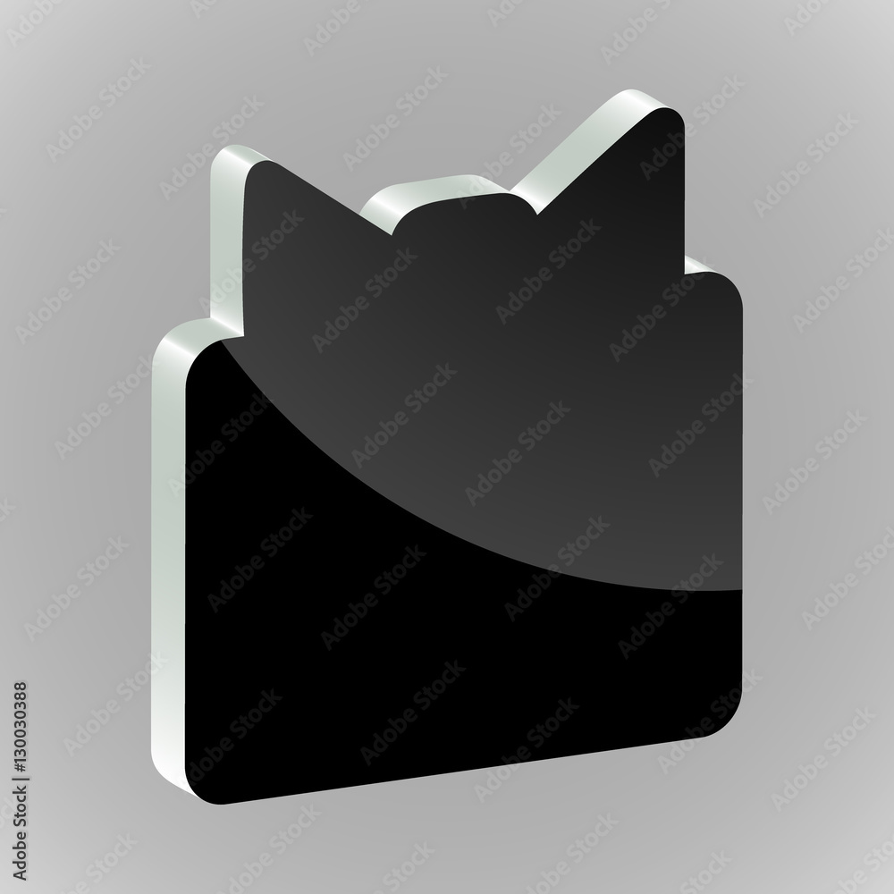 Sticker silhouette of the bag of gifts on a grey background Sticker silhouette of the bag of gifts on a grey background