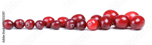 Close-up of cranberries on white background