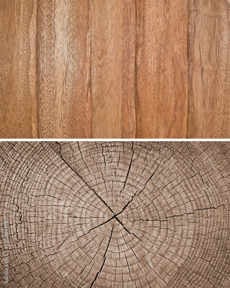 Fototapeta premium Wood texture. Lining boards wall. Wooden background. pattern. Showing growth rings. set