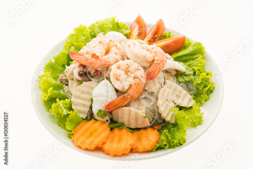 Seafood Spicy noodles salad with thai style