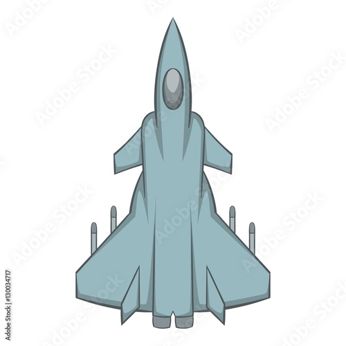 Military jet icon. Cartoon illustration of military jet vector icon for web