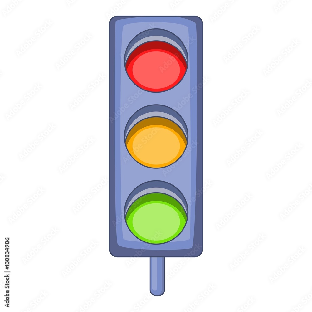 Traffic light icon. Cartoon illustration of traffic light vector icon for  web Stock Vector | Adobe Stock