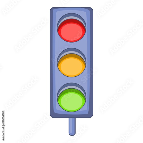 Traffic light icon. Cartoon illustration of traffic light vector icon for web
