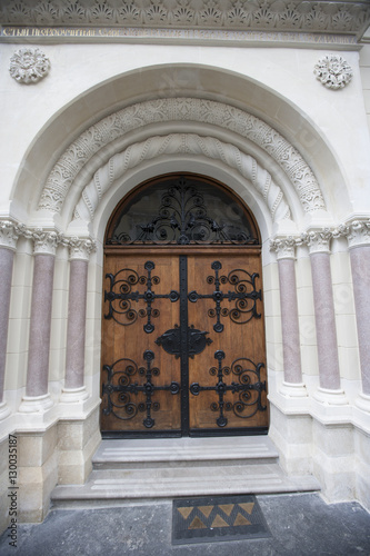 Closed entrance of Greek Catholic Church in Zagreb, Church