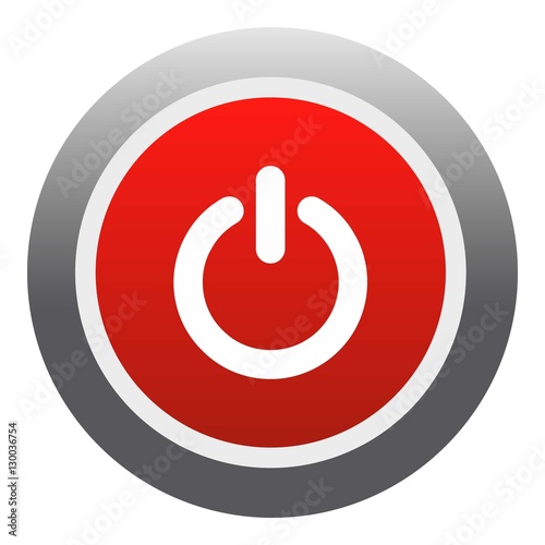 Power red button icon. Flat illustration of power red button vector icon for web