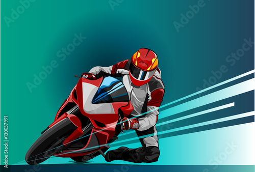 Vector illustration motor racing photo