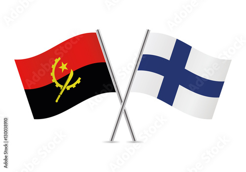 Angola and Finland flags. Vector illustration. Free Download Angola and Finland flags. Vector illustration. - GFXLoad