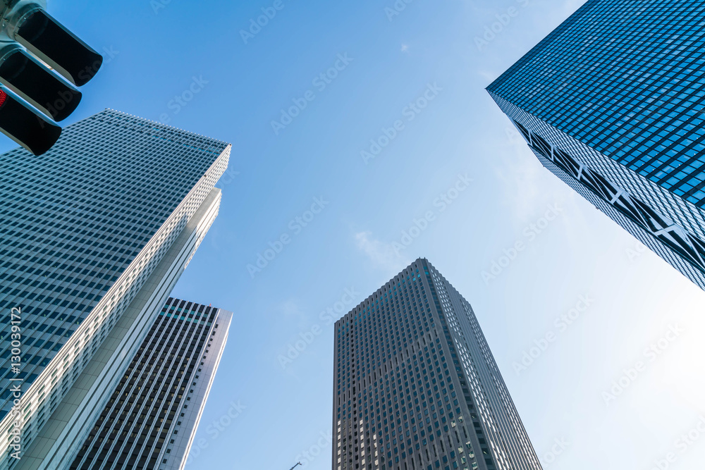 High-rise buildings and blue sky - Shinjuku, Tokyo High-rise buildings and blue sky - Shinjuku, Tokyo