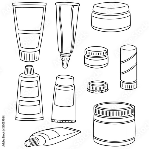 vector set of topical cosmetic and topical medicine
