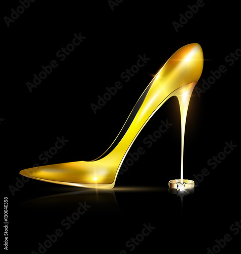 golden shoe and ring