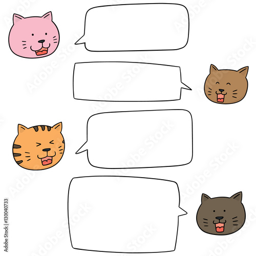 vector set of cat talking