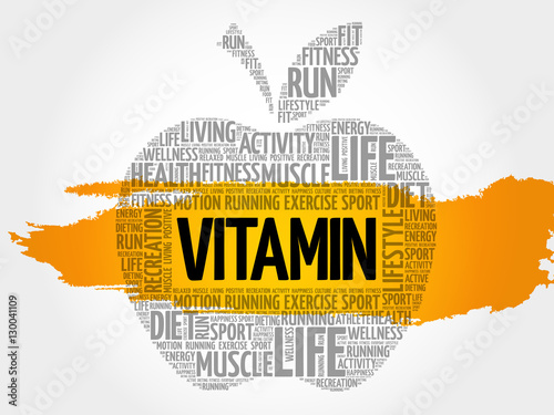 VITAMIN apple word cloud, health concept