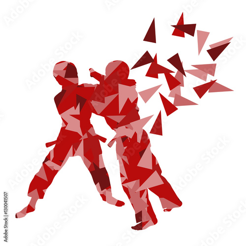 Judo kid vector martial art child fight abstract illustration co