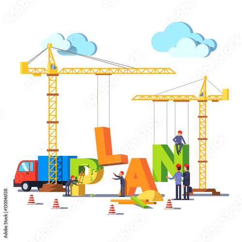 Business construction site building word PLAN