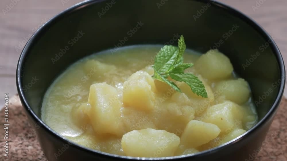 potato stew in a circular motion