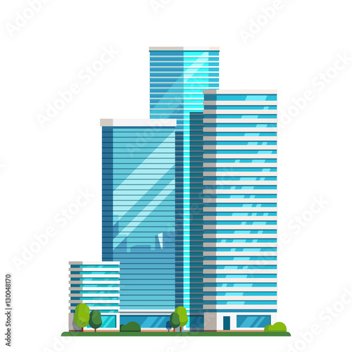Downtown skyscrapers with skyline reflections