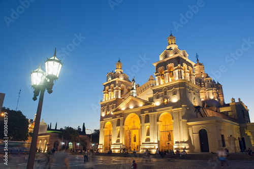 Cordoba Cathedral at night, Cordoba, Argentina
