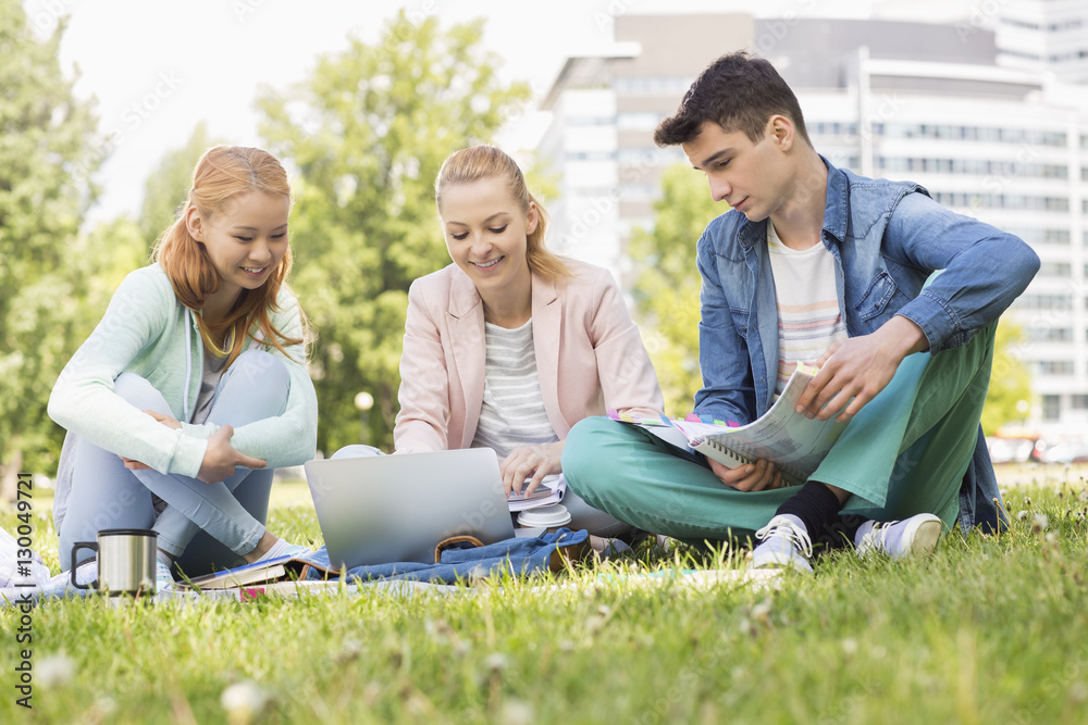 University students studying on campus University students studying on campus