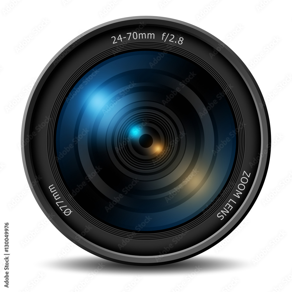 Professional digital camera zoom lens - obrazy, fototapety, plakaty 