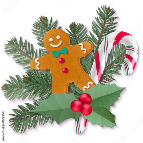 Christmas and Happy New Year decorations.