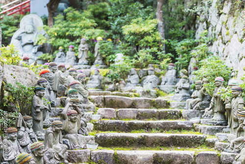 Statues in Daisho-in Buddhist temple, Miyajima Island, Hiroshima Prefecture, Honshu, Japan photo
