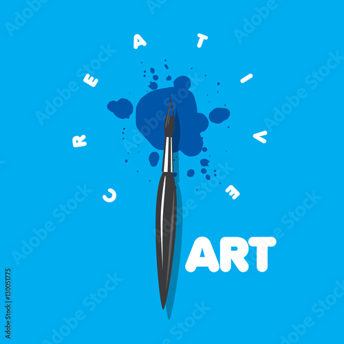 vector logo brush and blots of paint