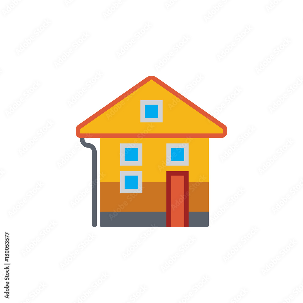 Vector icon or illustration with house in material design style Vector icon or illustration with house in material design style