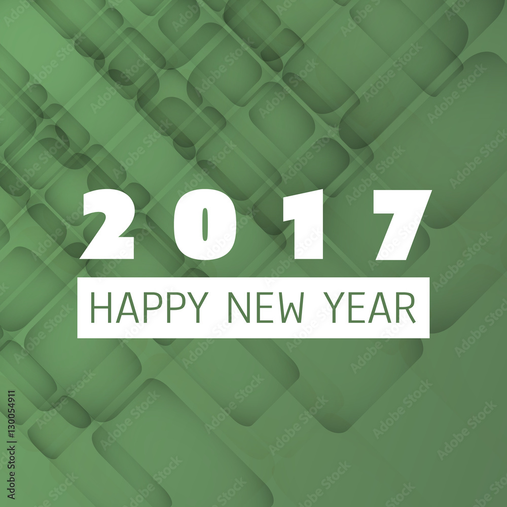 Fototapeta premium Simple Colorful New Year Card, Cover or Background Design Template - 2017