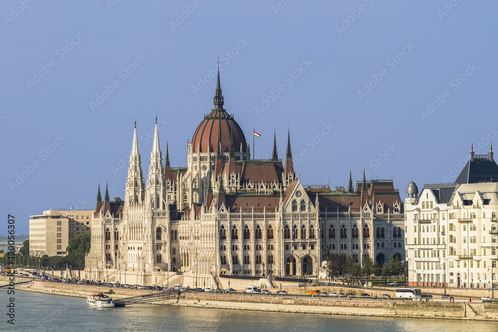 The Hungarian parliament on the river Danube - Europe