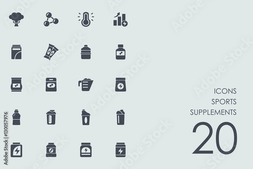 Set of sports supplements icons