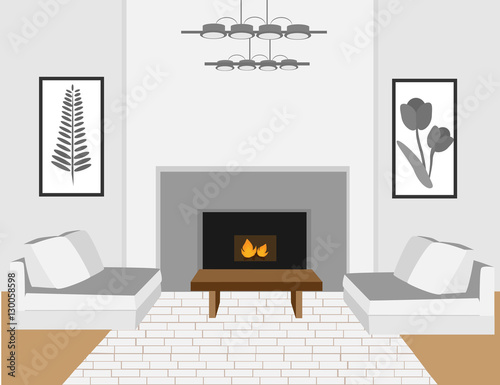 The interior of cozy living room with sofa. Modern apartment
