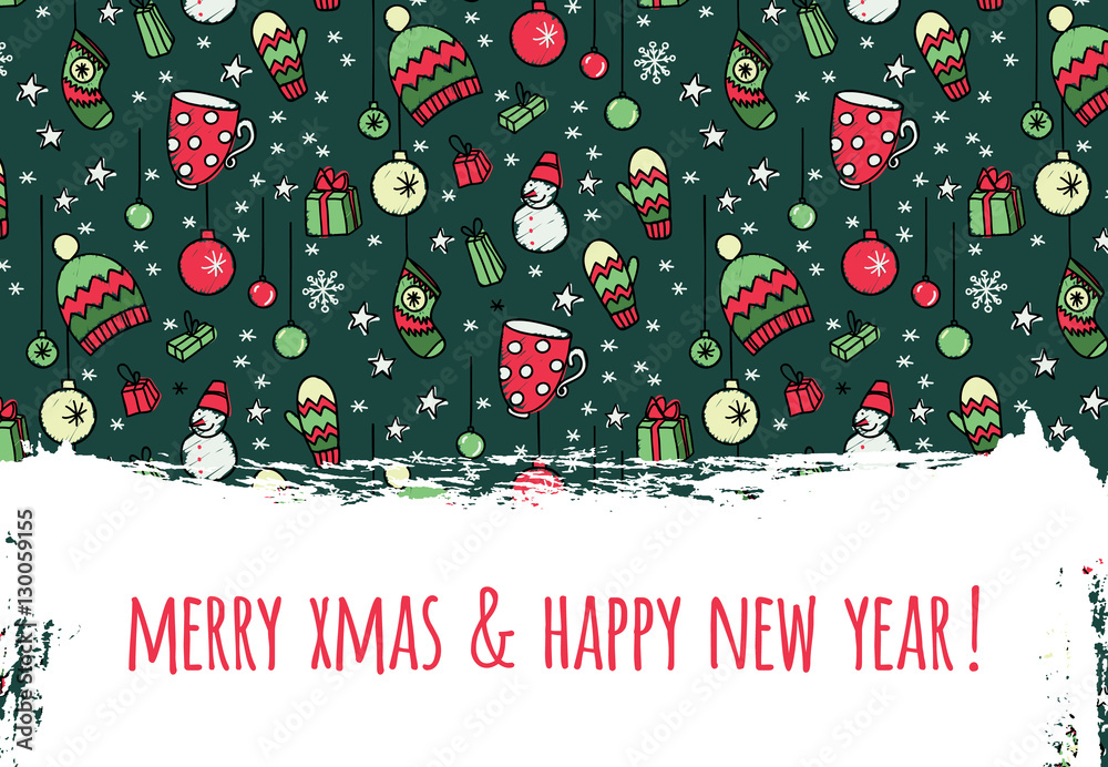 Fototapeta premium Modern vector New Year card or party design