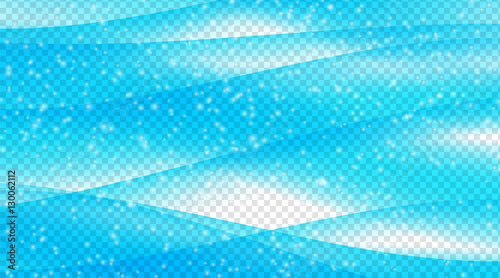 Set of Abstract Blue Wave Set on Transparent  Background. Vector