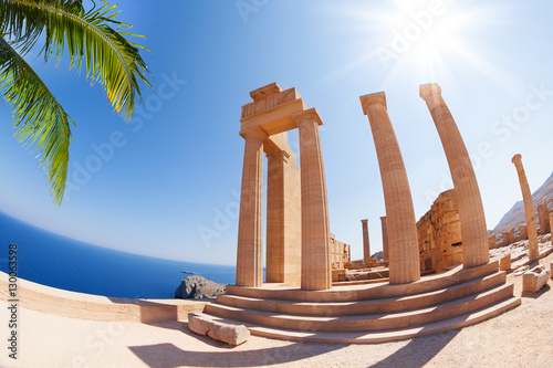 Lindos Acropolis' main staircase of the propylaea