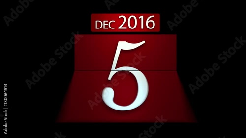 Countdown calendar for the new year 2017 with Alpha Mask