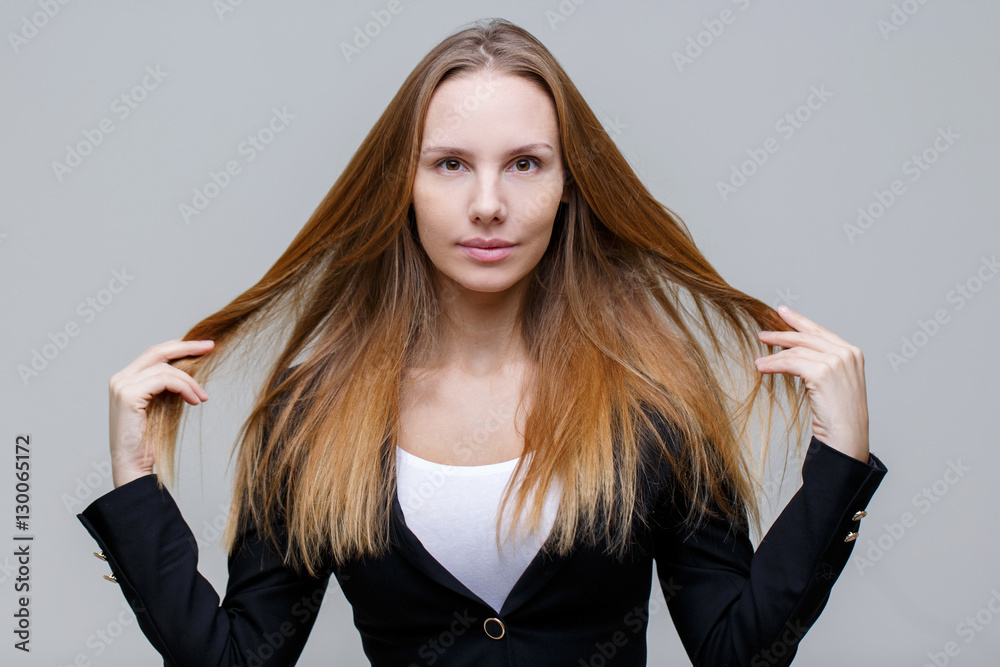 Dark blond on gray background