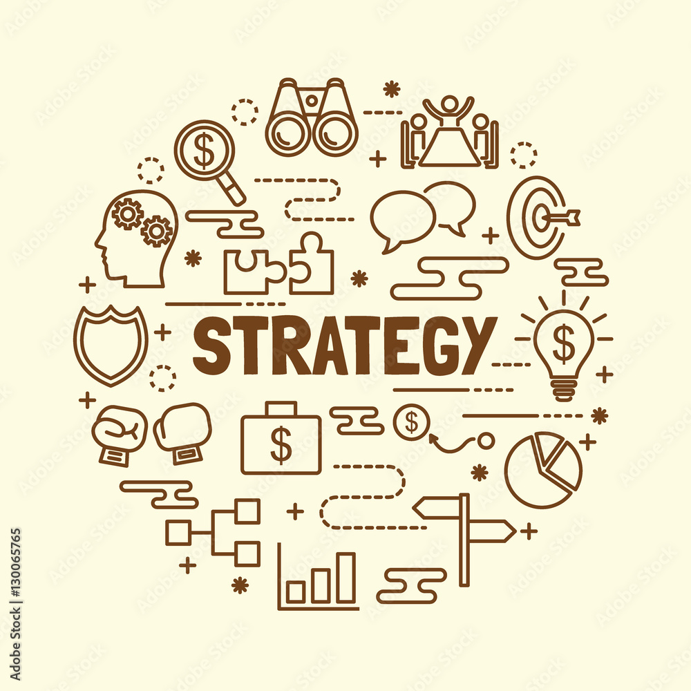 strategy minimal thin line icons set strategy minimal thin line icons set