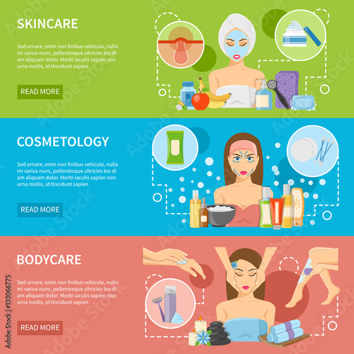 Cosmetology And Spa Procedures Horizontal Banners