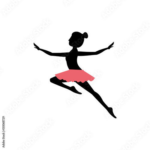 Girl practice ballet icon. Dancer sport person health and balance theme. Isolated design. Vector illustration