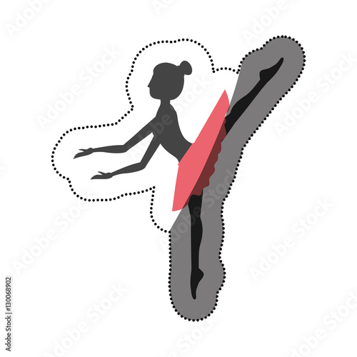 Girl practice ballet icon. Dancer sport person health and balance theme. Isolated design. Vector illustration