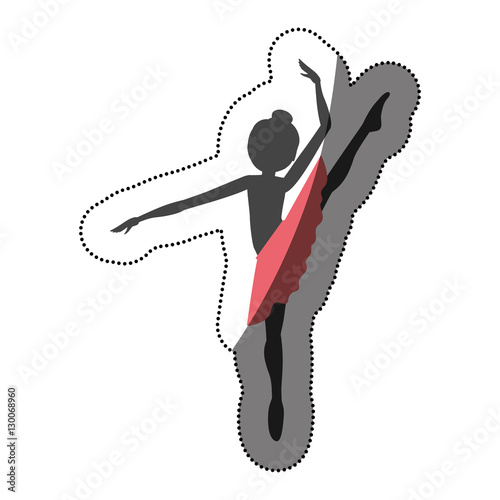 Girl practice ballet icon. Dancer sport person health and balance theme. Isolated design. Vector illustration