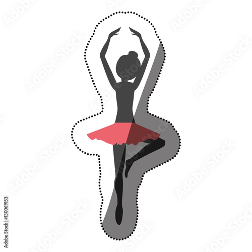 Girl practice ballet icon. Dancer sport person health and balance theme. Isolated design. Vector illustration