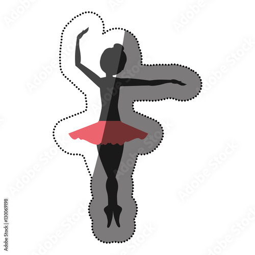 Girl practice ballet icon. Dancer sport person health and balance theme. Isolated design. Vector illustration