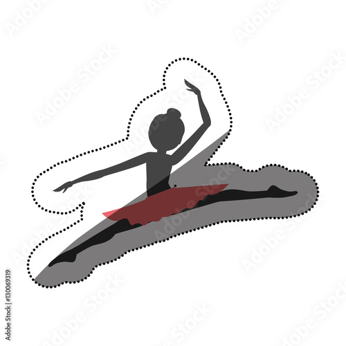 Girl practice ballet icon. Dancer sport person health and balance theme. Isolated design. Vector illustration