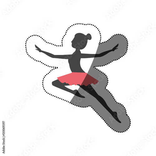 Girl practice ballet icon. Dancer sport person health and balance theme. Isolated design. Vector illustration