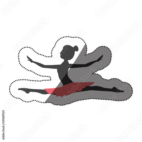 Girl practice ballet icon. Dancer sport person health and balance theme. Isolated design. Vector illustration