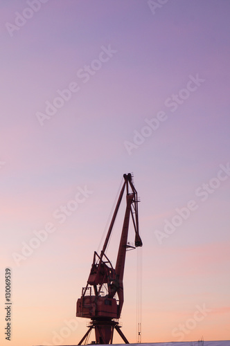 Silhouette of the tower crane